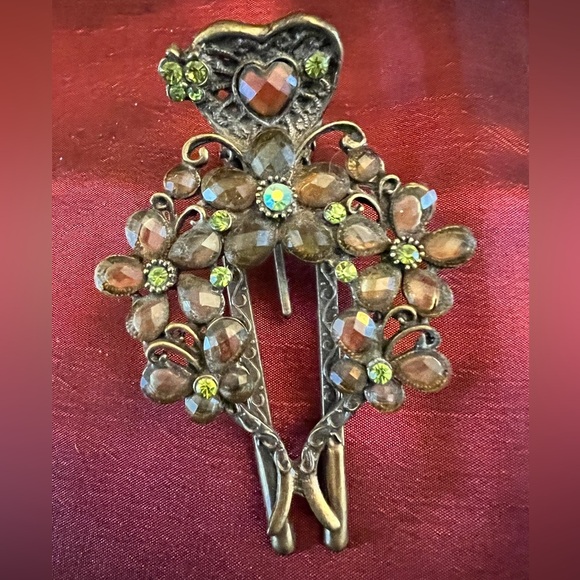 Green Faux Jewel Hair Clip - Picture 3 of 5